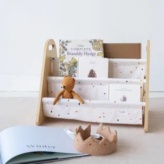 Bücherregal doppelseitig från 3 Sprouts i Beige, Vit, 45 × 35 mm – produktbild 2 av 3