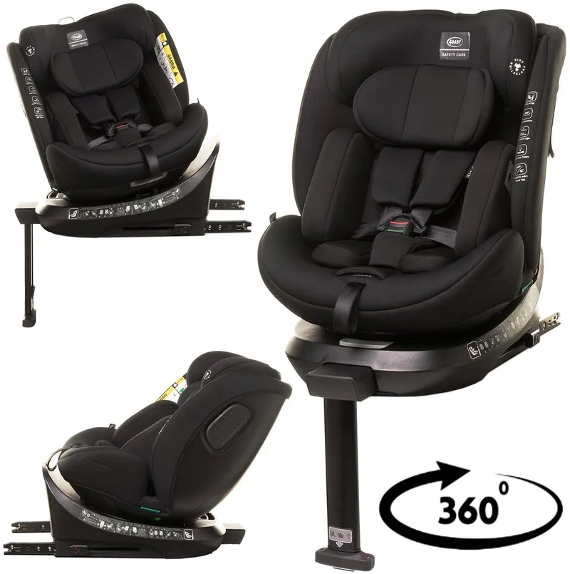 Enzo-Fix Autostoeltje i-Size ISOFIX 360° RWF 40-150cm van 4Baby in Zwart – productfoto