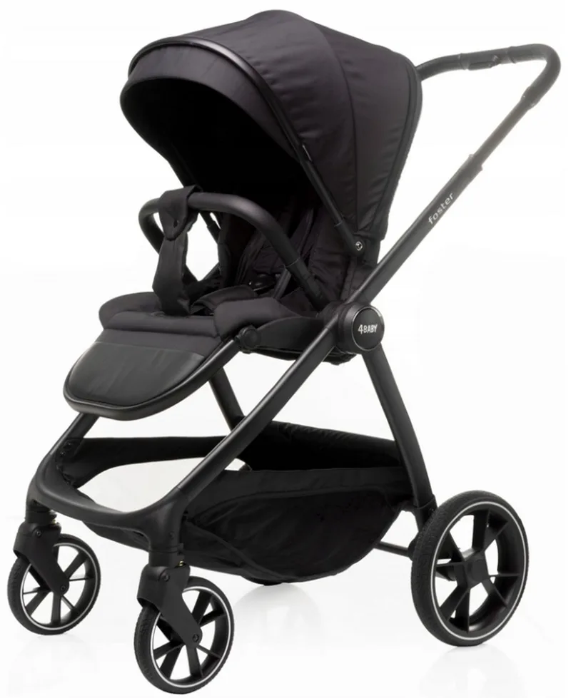 Foster Kinderwagen - Comfortabel en functioneel tot 22kg van 4Baby in Zwart – productfoto