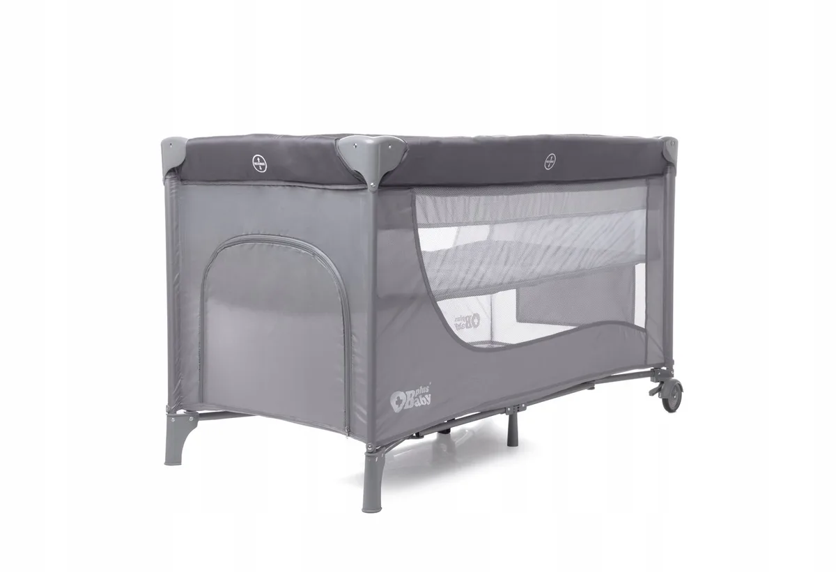 PlusBaby Tweepersoons Reisbedje - Snel Opvouwbaar de 4Baby en Gris – photo produit