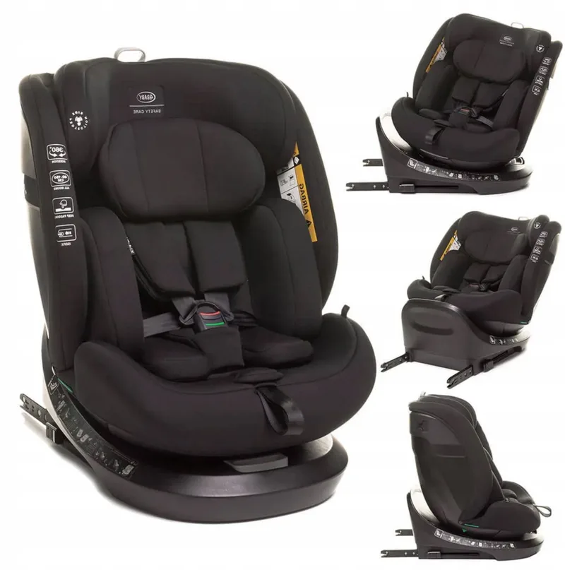 Roto-Fix Autostoeltje i-Size 40-150cm Draaibaar ISOFIX van 4Baby in Zwart – productfoto