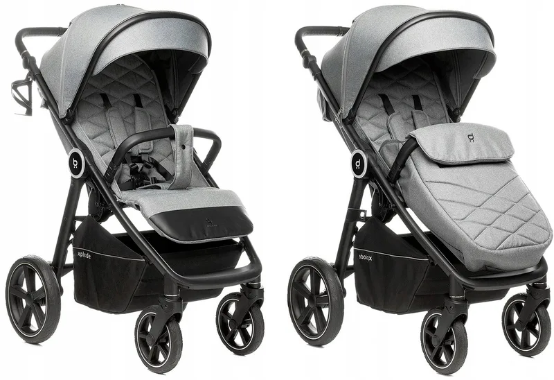 Xplode kinderwagen Seal Grey - 22kg, gelwielen, UV50 van 4Baby in Grijs – productfoto