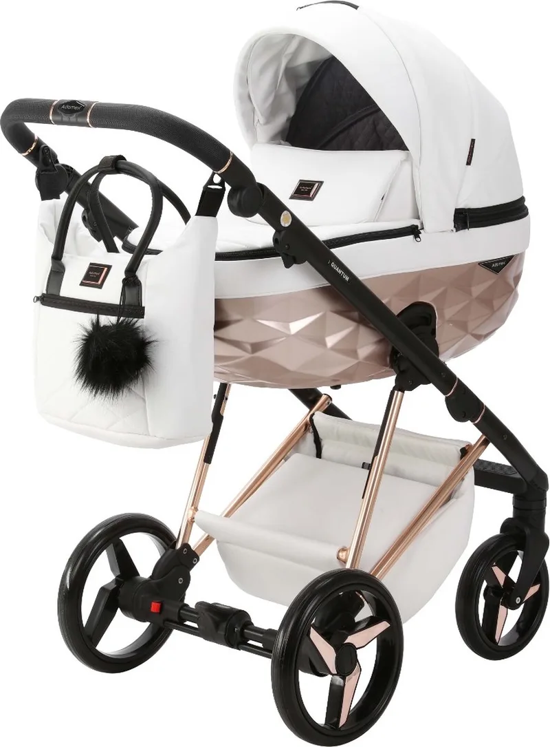 Quantum Star wit/brons 2-in-1 kinderwagen van Adamex in Wit, Zwart, Brons – productfoto