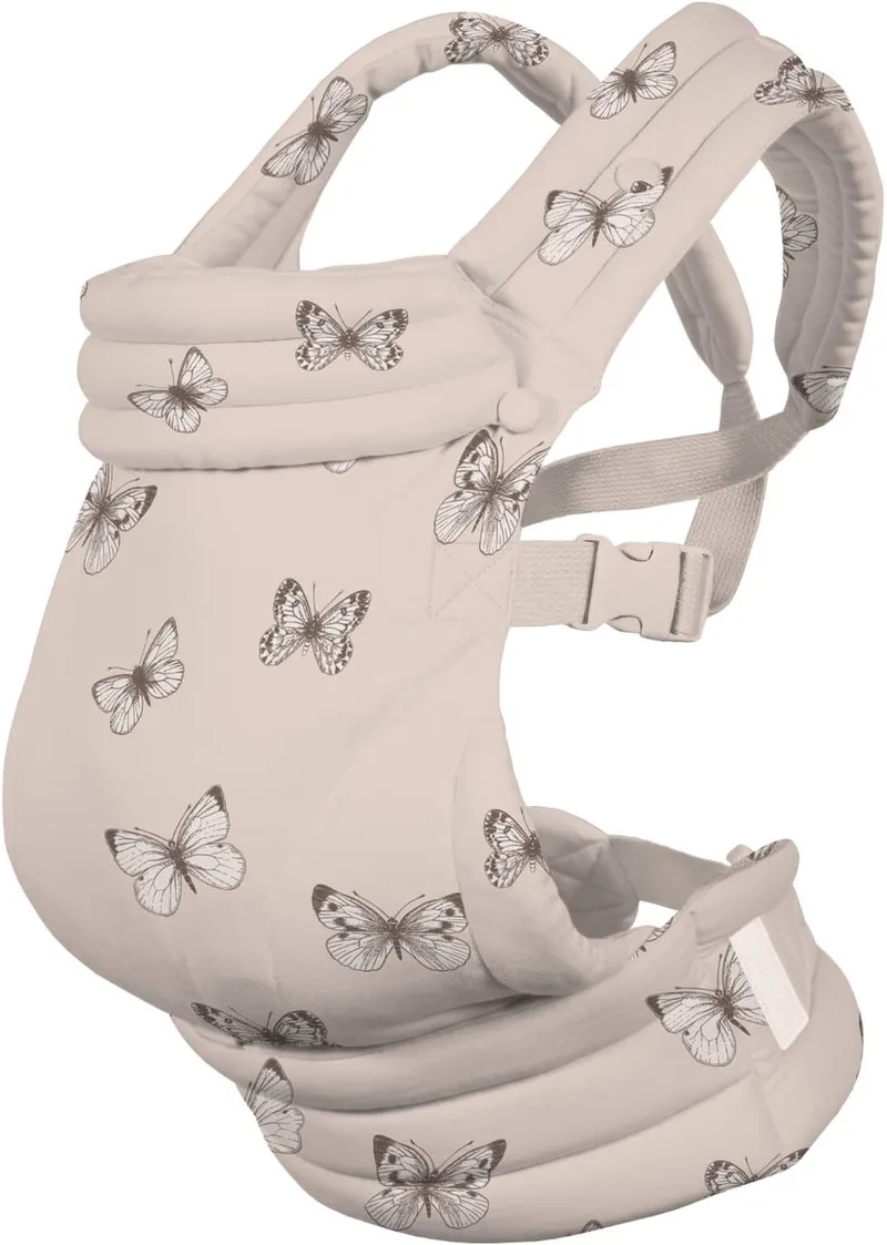 Ergonomische Full Buckle Draagzak - Babydrager - vanaf geboorte tot peuter (3,5-22 kg, 56-98 cm) van Aeromoov in Butterfly Rose – productfoto