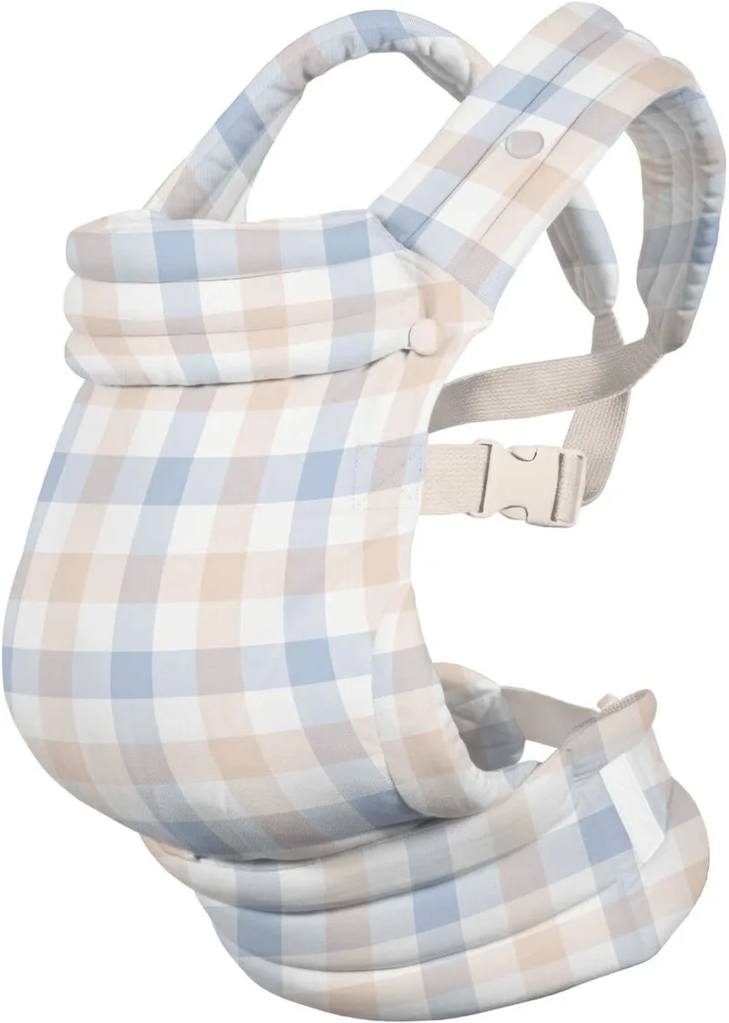 Ergonomische Full Buckle Draagzak - Babydrager - vanaf geboorte tot peuter (3,5-22 kg, 56-98 cm) de Aeromoov en Checker Grey Cream – photo produit
