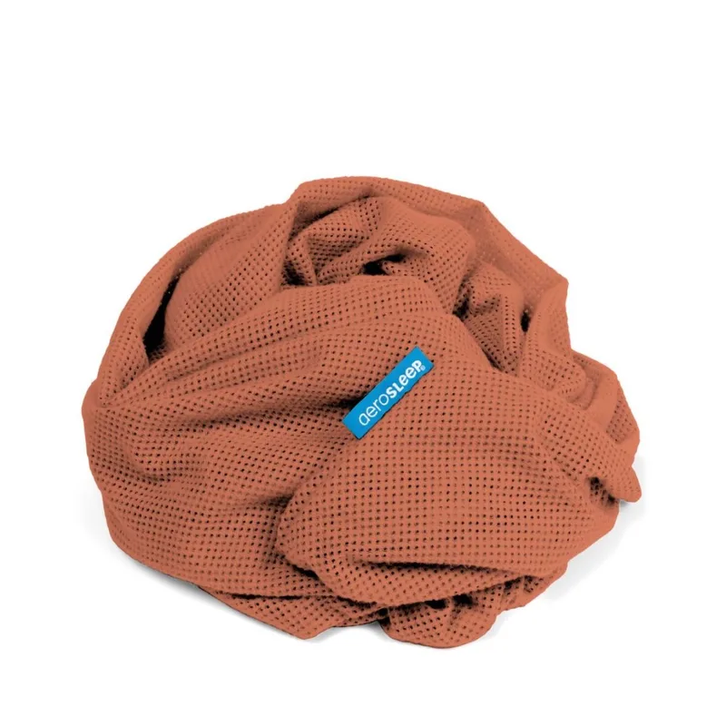 hoeslaken - voor babybed, ledikant & wieg - 120 x 60 cm - Redwood van Aerosleep in Rood – 120 × 60 cm – productfoto 2 van 4