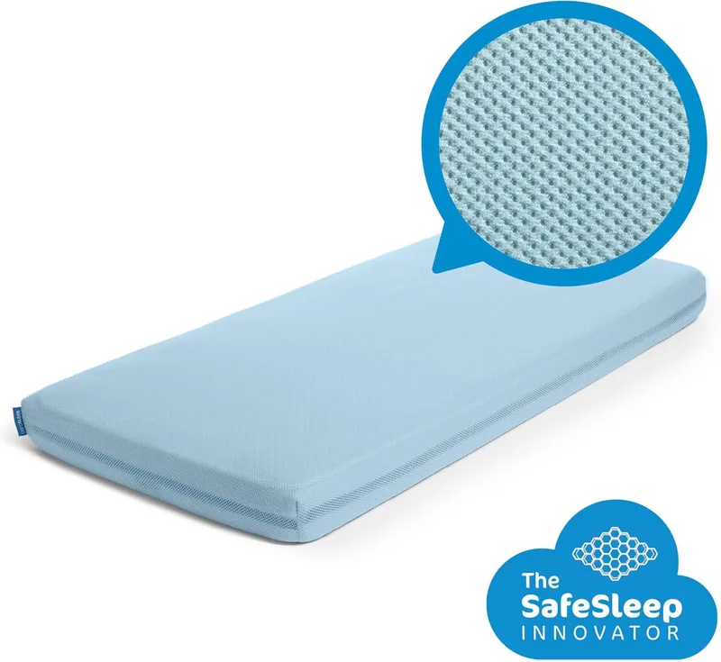hoeslaken - voor babybed, ledikant & wieg - 90 x 40 cm - Blue by Aerosleep in Blue – 90 × 40 cm – product photo