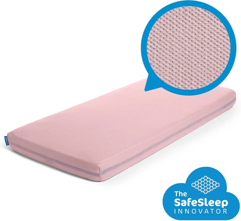 hoeslaken - voor babybed, ledikant & wieg - 90 x 40 cm - Pink by Aerosleep in Roze – 90 × 40 cm – product photo