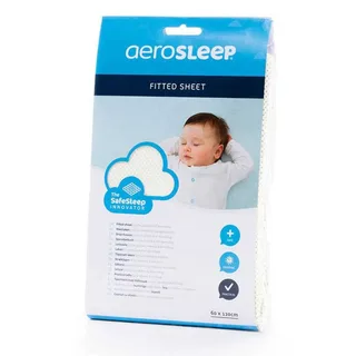 hoeslaken - voor babybed, ledikant & wieg - 90 x 40 cm - White de Aerosleep en Wit – 90 × 40 cm – photo produit 4 sur 4