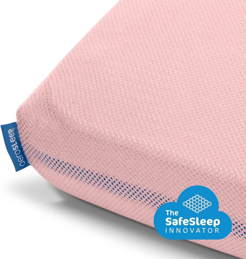hoeslaken - voor babybed, ledikant & wieg - 95 x 75 cm - Pink by Aerosleep in Roze – 95 × 75 cm – product photo