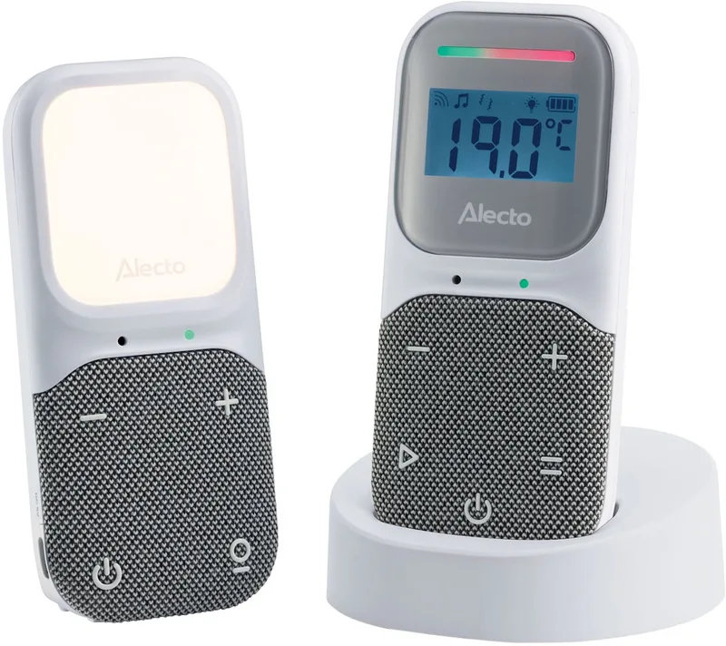 Babyfoon - Full Eco DECT Audio Babyfoon - Nachtlampje en Slaapliedjes - DBX140 - Wit Grijs fra Alecto i Grijs/Wit – DBX140 – produktbillede