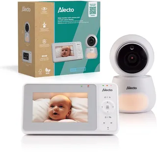 Babyfoon met Camera - DVM2043 - 4.3 inch Scherm - Op afstand bestuurbaar - Uitbreidbaar tot 4 camera's - Nachtlampje - Wit von Alecto in DVM2043 – Wit – Produktfoto 1 von 4