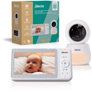 Babyfoon met Camera - Pro Collection - HD Camera - Groot 5 inch Scherm - Op afstand bestuurbaar - Uitbreidbaar tot 4 camera's - Nachtlampje - DVM2050 - Wit by Alecto in DVM2050 – Wit – product photo 1 of 4