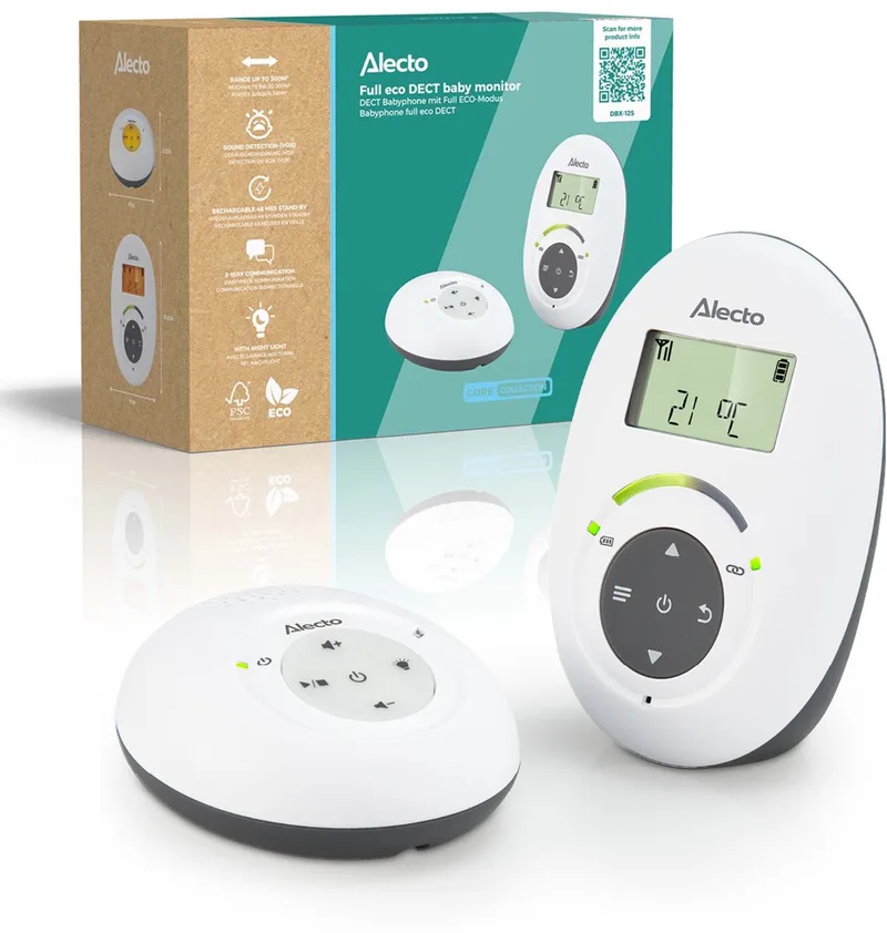 DBX-125 - Full Eco DECT Babyfoon met Display - Wit by Alecto in Wit – DBX-125 – product photo