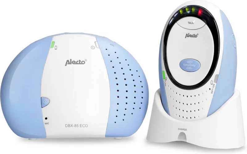 DBX-85 ECO - Full Eco DECT Babyfoon - Wit/Blauw fra Alecto i DBX-85 Blauw – produktbillede