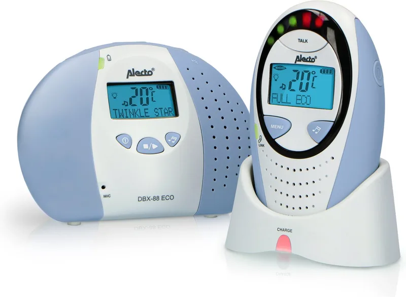DBX-88 ECO - Full Eco DECT Babyfoon met Display - Blauw fra Alecto i DBX-88 Blauw – produktbillede