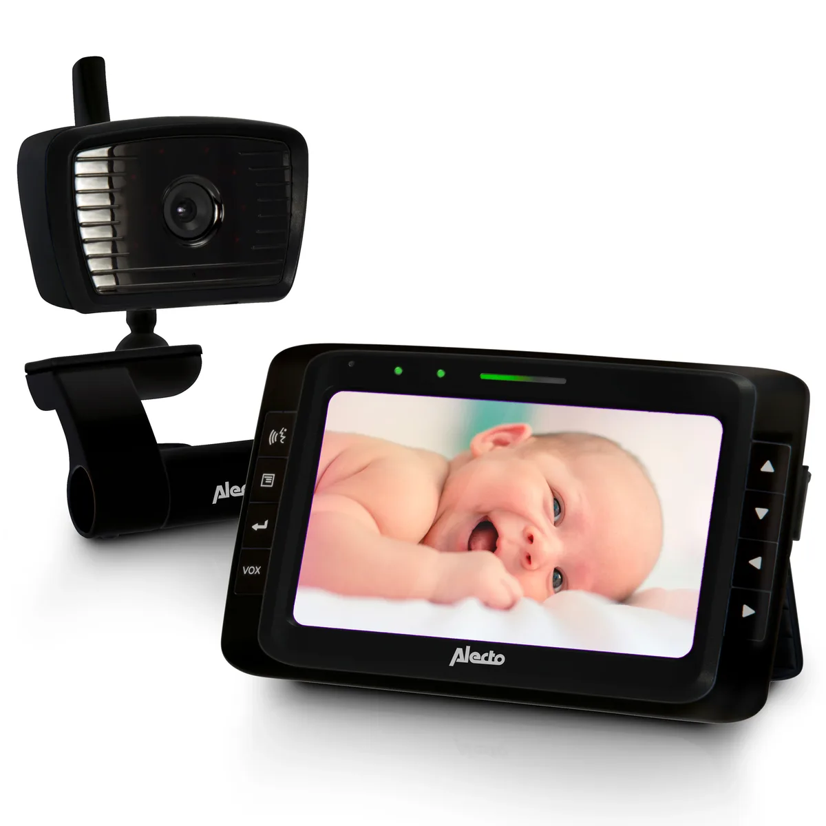 DVM-250ZT - Babyfoon met camera en 5" kleurenscherm, zwart från Alecto – produktbild