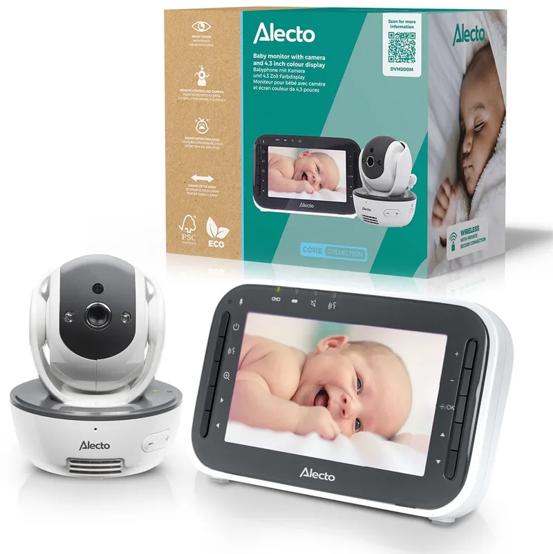 DVM200M - Babyfoon met Camera - Op afstand Beweegbaar de Alecto en Wit – photo produit