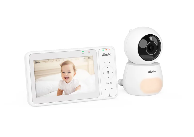 DVM2060 Dual Mode Babyfoon met Camera & App - 5″ HD Scherm - Full HD 1080p - Pan & Tilt - Nachtzicht - Terugspreken - Uitbreidbaar tot 4 Camera’s - Wit von Alecto in DVM2060 – Wit – Produktfoto 3 von 4