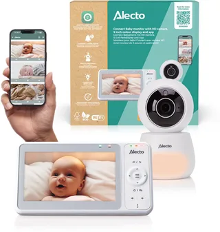 DVM2060 Dual Mode Babyfoon met Camera & App - 5″ HD Scherm - Full HD 1080p - Pan & Tilt - Nachtzicht - Terugspreken - Uitbreidbaar tot 4 Camera’s - Wit von Alecto in DVM2060 – Wit – Produktfoto 1 von 4