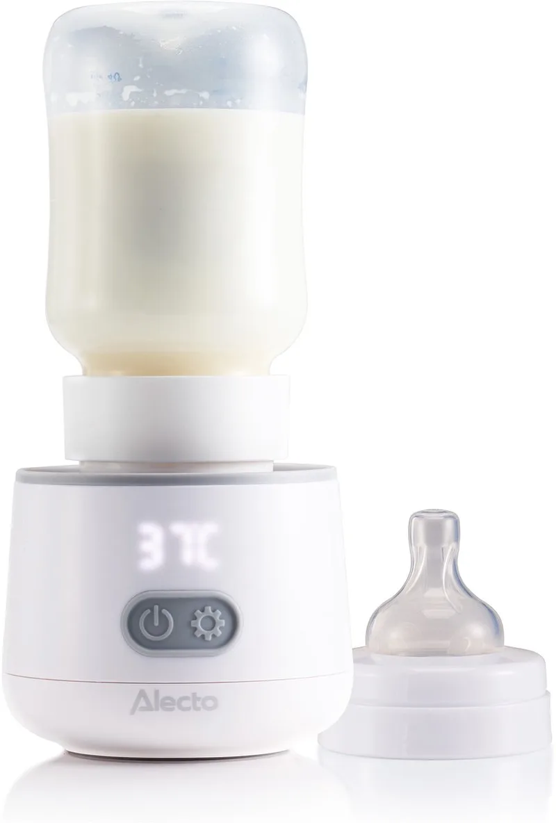 Flessenwarmer - Draagbare Baby Flessenwarmer voor Onderweg en Thuis - Geschikt voor vrijwel alle Babyflessen - Draadloos - BW1000 - Wit fra Alecto i Wit – BW1000 – produktbillede