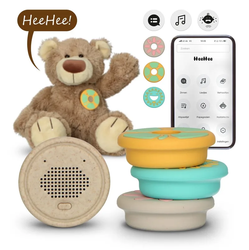 HeeHee - Baby Spraak Button - Maak van je Knuffel een Interactief Vriendje by Alecto in Multicolour – product photo