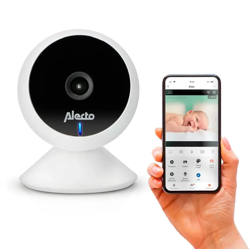 Wifi Babyfoon met Camera en App - Full HD - Melding bij beweging en geluid - SMARTBABY5 - Wit von Alecto in Wit – SMARTBABY5 – Produktfoto 6 von 6