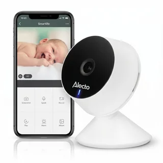Wifi Babyfoon met Camera en App - Full HD - Melding bij beweging en geluid - SMARTBABY5 - Wit von Alecto in Wit – SMARTBABY5 – Produktfoto 1 von 6