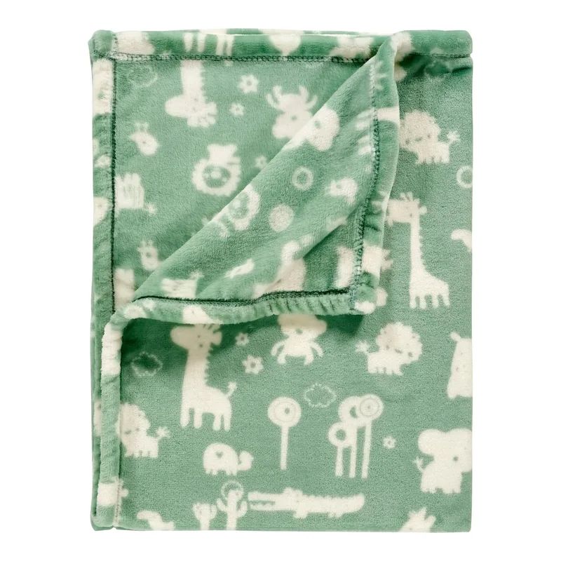 Babydecke Microfaser mit UV-Schutz 50+ 75x100 cm fra Alvi i Grøn, 100 × 75 mm – produktbillede