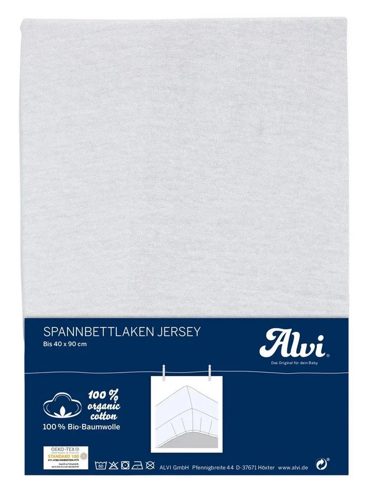 Spannbettlaken Spannbettlaken, Baumwolle, Gummizug: rundum, (1 Stück), faltenfrei durch Gummizug by Alvi in White – product photo