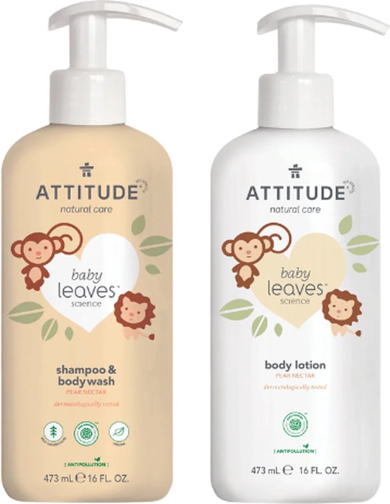 Cadeauset Baby Pear Bad & Body - Attitude Baby Leaves Pear Nectar - Shampoo - Body Lotion från Attitude i Flerfärgad – produktbild