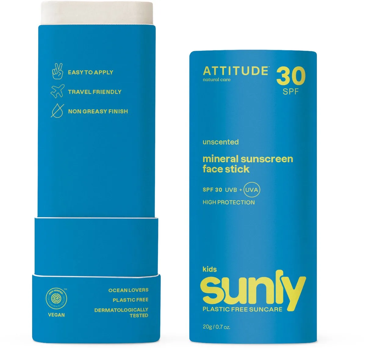 Zonnebrandstick Gezicht Baby & Kind - SPF 30 ECO - duurzaam de Attitude – photo produit