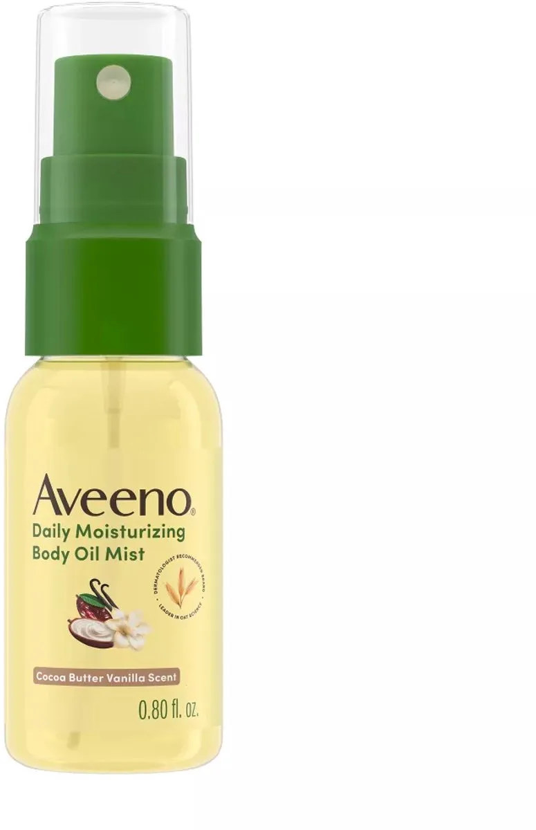 Daily Moisturizing Body Oil Mist met haver- en jojoba-olie - Hypoallergeen - Geur van cacaoboter en vanille - 23 ml von Aveeno – Produktfoto