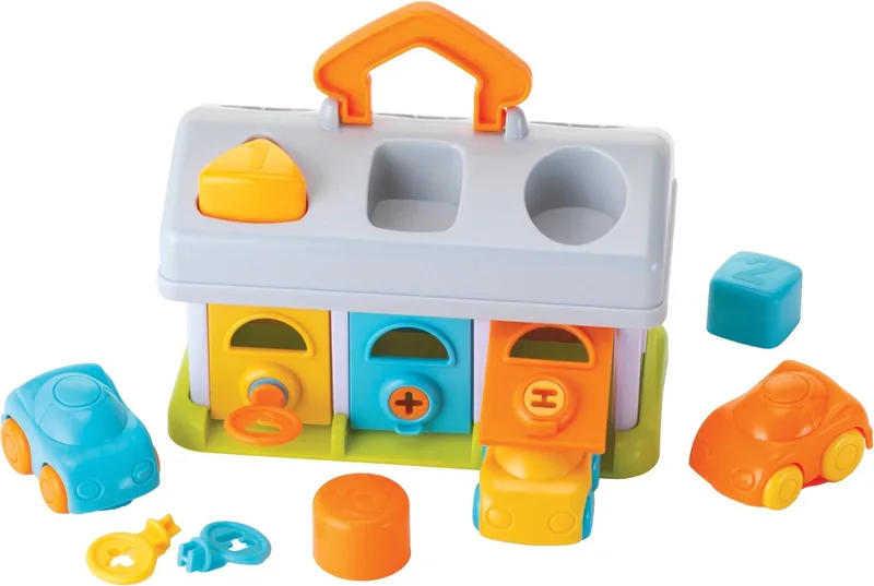 Park 'N Sort Parkeergarage Vormenstoof BK-317020 van B-Kids in Meerkleurig – productfoto