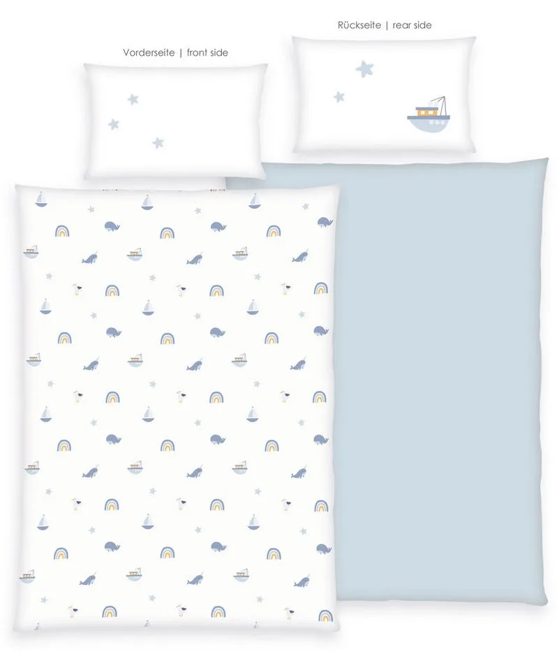 Babybettwäsche Baby Best Little Ocean, Flanell, 2 teilig, Flanellbettwäsche från Baby Best i Flerfärgad – produktbild