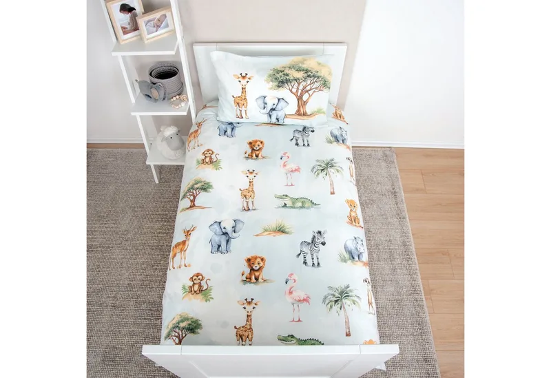 Babybettwäsche Baby Best Safari, Flanell, 2 teilig från Baby Best i Flerfärgad – produktbild