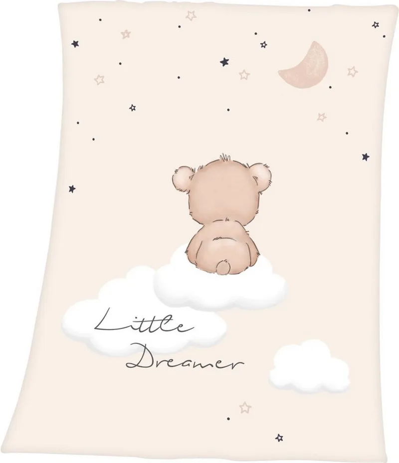 Babydecke Little Dreamer, Baby Best, mit niedlichem Teddydesign, Kuscheldecke från Baby Best i Beige – produktbild