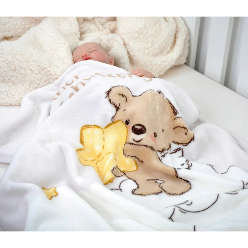 Babydecke Microfaserflausch Kleiner Schutzengel 75x100 cm de Baby Best en Blanc, 100 × 75 mm – photo produit 1 sur 3