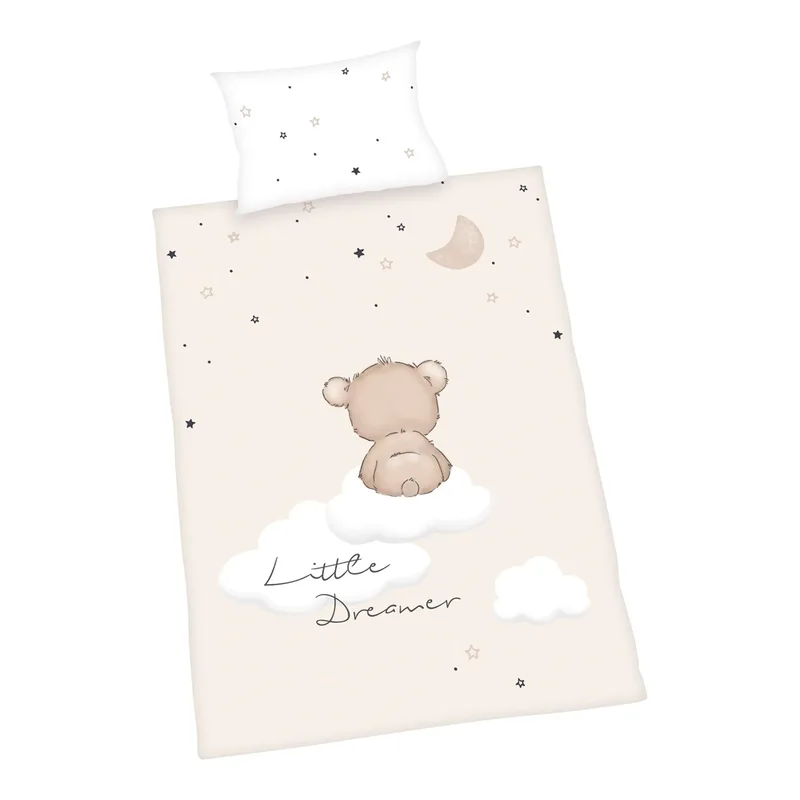 Flanell Wende-Bettwäsche 40x60 / 100/135 cm van Baby Best in Beige – productfoto 1 van 2