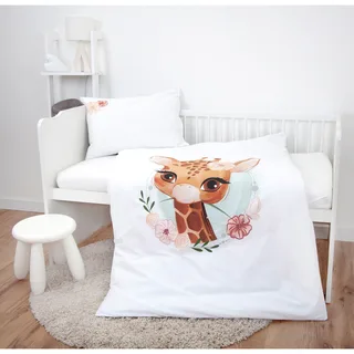Flanellen keerbare beddengoedset 40x60 / 100/135 cm van Baby Best in Wit – productfoto 3 van 3
