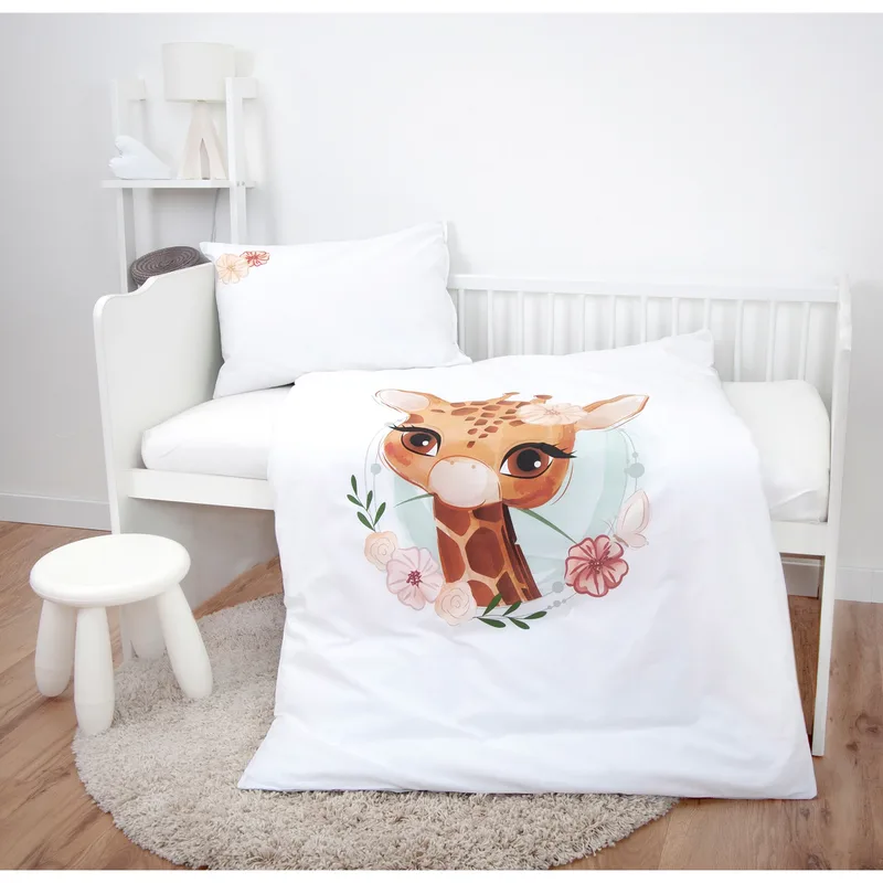 Flanellen keerbare beddengoedset 40x60 / 100/135 cm van Baby Best in Wit – productfoto 3 van 3