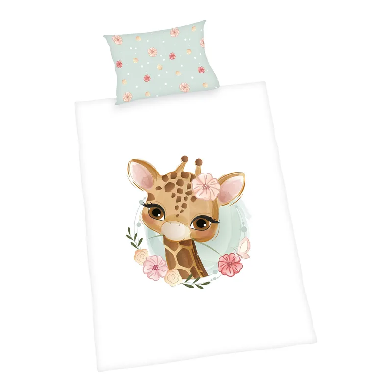 Flanellen keerbare beddengoedset 40x60 / 100/135 cm van Baby Best in Wit – productfoto 1 van 3