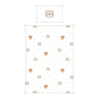 Flanell Wende-Bettwäsche 40x60 / 100x135 cm de Baby Best en Blanc – photo produit 1 sur 2