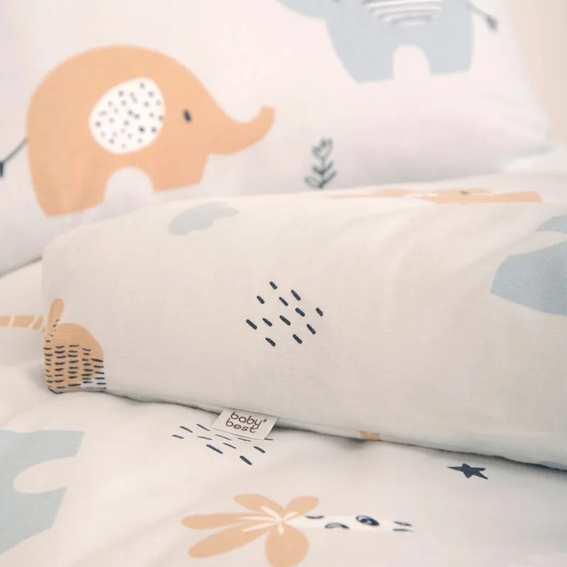 Flanell Wende-Bettwäsche Elephants 40x60 / 100x135 cm de Baby Best en Gris – photo produit