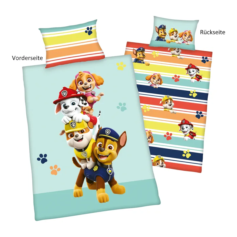 Paw Patrol Renforcé-Bettwäsche 40x60 / 100x135 cm fra Baby Best i Flerfarvet – produktbillede 1 af 3