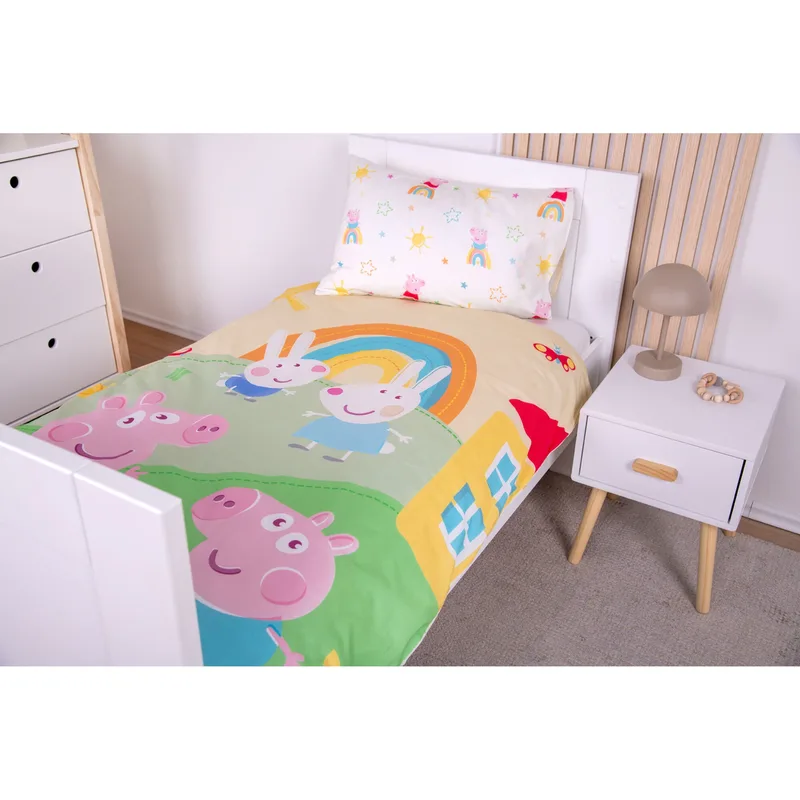 Peppa Pig Renforcé Wende-Bettwäsche Peppa Pig 40x60 / 100x135 cm de Baby Best en Multicolore, 37 × 26 × 2 mm – photo produit 1 sur 3