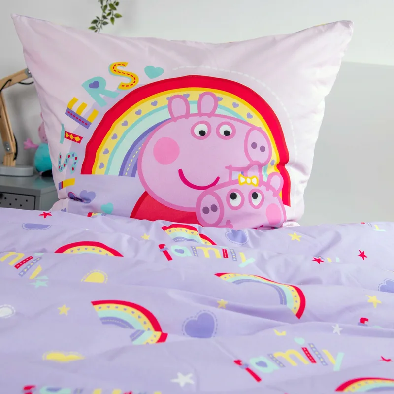 Peppa Pig Renforcé Wende-Bettwäsche Peppa Pig 80x80 / 135x200 cm fra Baby Best i Flerfarvet, 37 × 26 × 3 mm – produktbillede 3 af 3