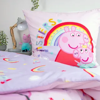 Peppa Pig Renforcé Wende-Bettwäsche Peppa Pig 80x80 / 135x200 cm fra Baby Best i Flerfarvet, 37 × 26 × 3 mm – produktbillede 2 af 3