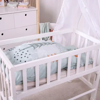 Renforcé Wende-Bettwäsche 35x40 / 80x80 cm de Baby Best en Vert – photo produit 3 sur 3