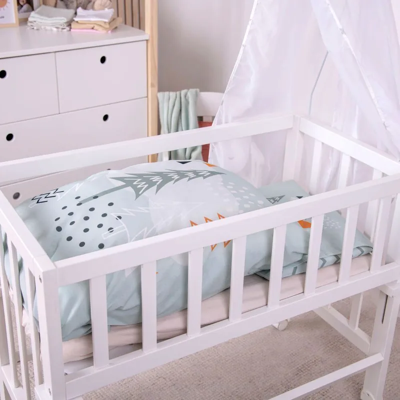 Renforcé Wende-Bettwäsche 35x40 / 80x80 cm de Baby Best en Vert – photo produit 3 sur 3